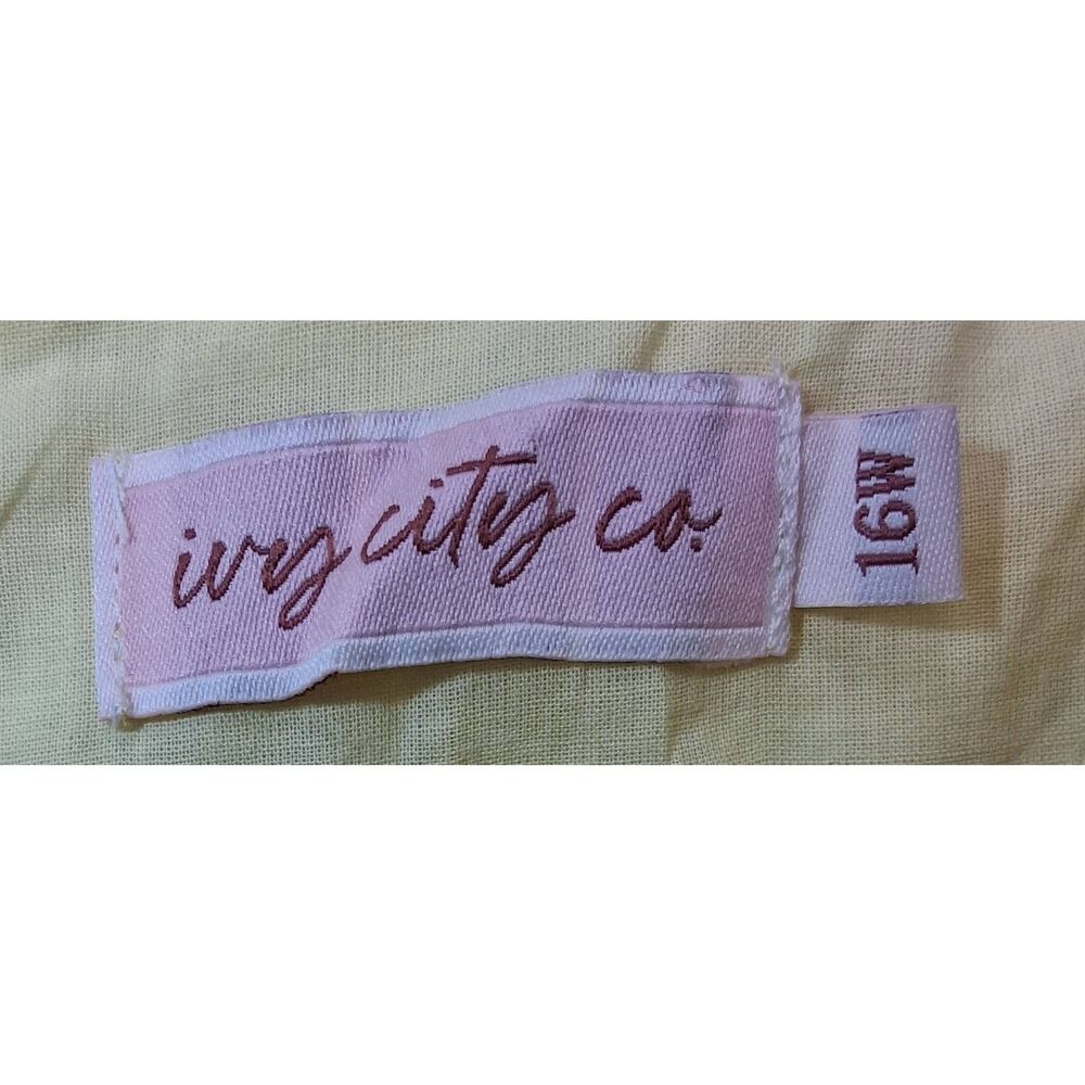 Ivy city co womens size 16 long maxi dress yellow floral cottagecore pockets - Picture 6 of 10